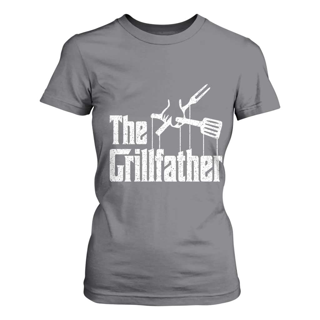 Funny BBQ Grilling T Shirt For Women The Grillfather Vintage Father's Day TS11 Charcoal Print Your Wear