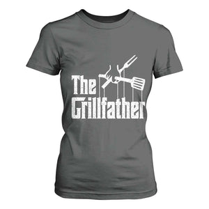Funny BBQ Grilling T Shirt For Women The Grillfather Vintage Father's Day TS11 Dark Heather Print Your Wear