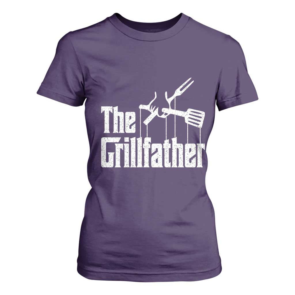 Funny BBQ Grilling T Shirt For Women The Grillfather Vintage Father's Day TS11 Purple Print Your Wear