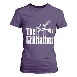 Funny BBQ Grilling T Shirt For Women The Grillfather Vintage Father's Day TS11 Purple Print Your Wear