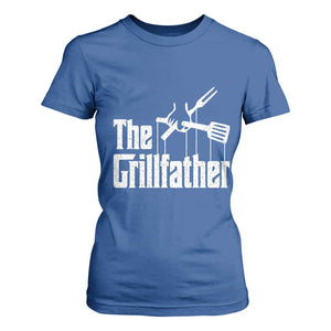 Funny BBQ Grilling T Shirt For Women The Grillfather Vintage Father's Day TS11 Royal Blue Print Your Wear