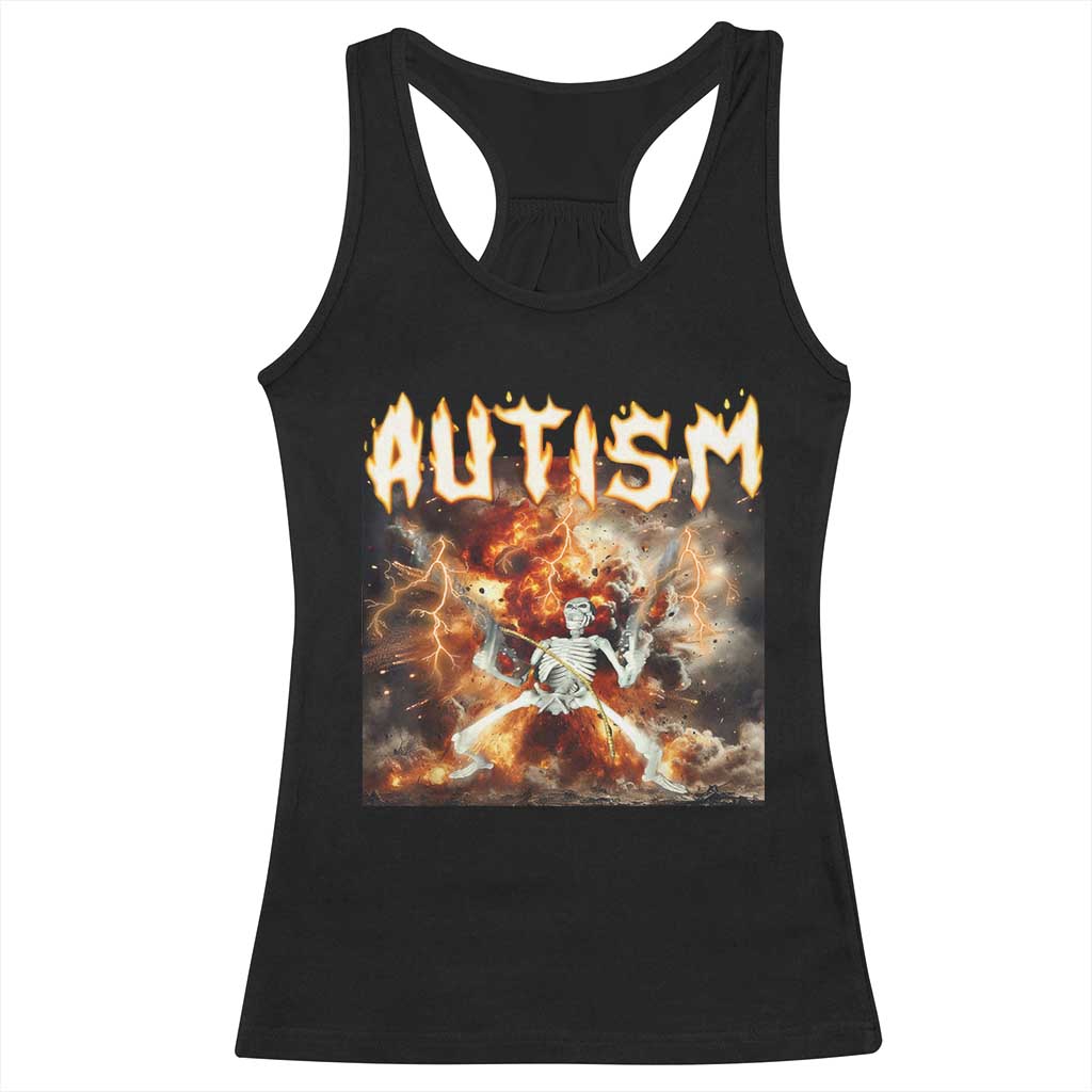 Funny Autism Skeleton Meme Racerback Tank Top Oddly Specific Dank Meme TS11 Black Print Your Wear
