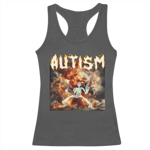Funny Autism Skeleton Meme Racerback Tank Top Oddly Specific Dank Meme TS11 Dark Heather Print Your Wear