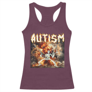 Funny Autism Skeleton Meme Racerback Tank Top Oddly Specific Dank Meme TS11 Maroon Print Your Wear