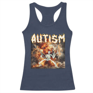 Funny Autism Skeleton Meme Racerback Tank Top Oddly Specific Dank Meme TS11 Navy Print Your Wear