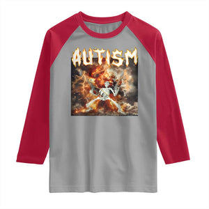Funny Autism Skeleton Meme Raglan Shirt Oddly Specific Dank Meme TS11 Sport Gray Red Print Your Wear