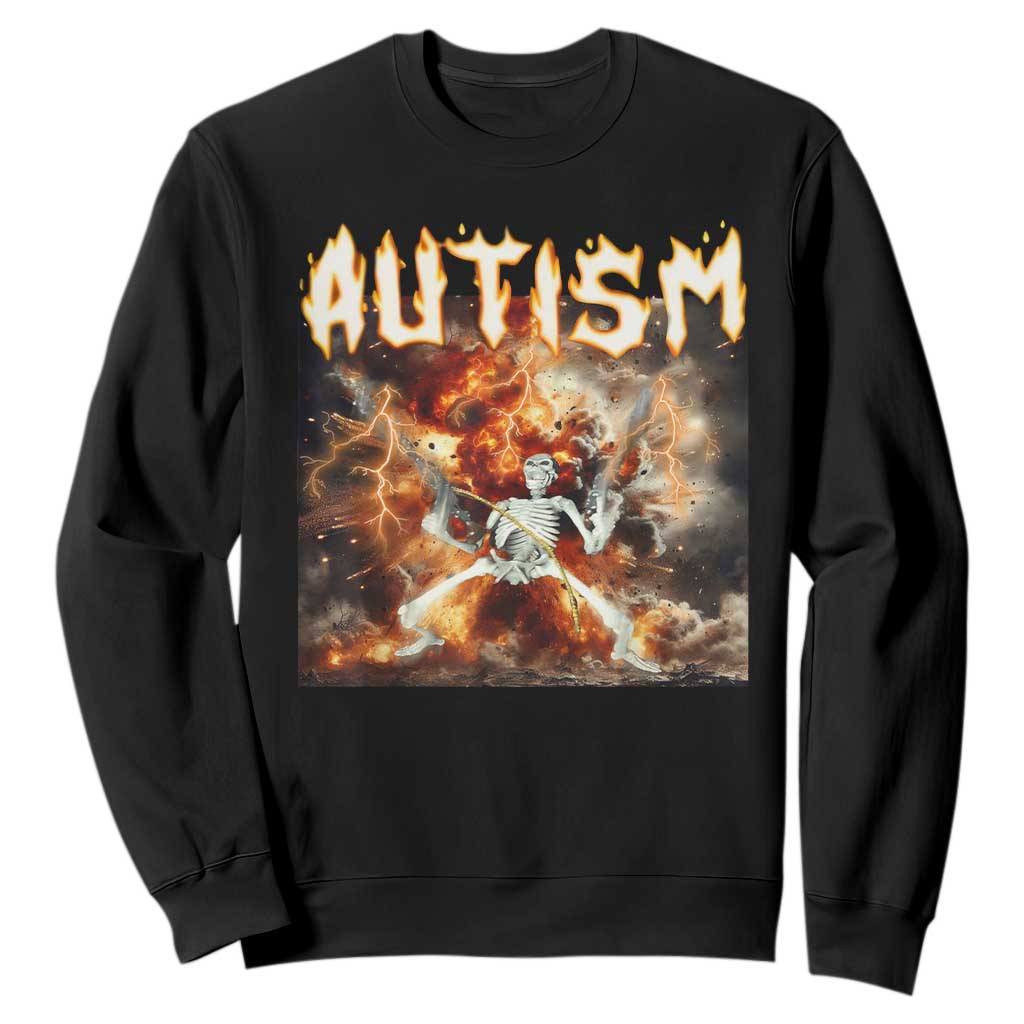 Funny Autism Skeleton Meme Sweatshirt Oddly Specific Dank Meme TS11 Black Print Your Wear