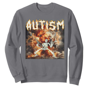 Funny Autism Skeleton Meme Sweatshirt Oddly Specific Dank Meme TS11 Charcoal Print Your Wear