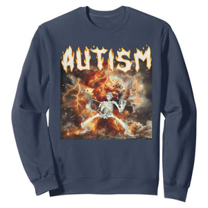 Funny Autism Skeleton Meme Sweatshirt Oddly Specific Dank Meme TS11 Navy Print Your Wear