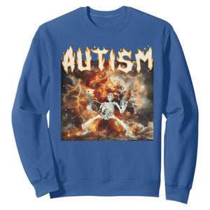 Funny Autism Skeleton Meme Sweatshirt Oddly Specific Dank Meme TS11 Royal Blue Print Your Wear