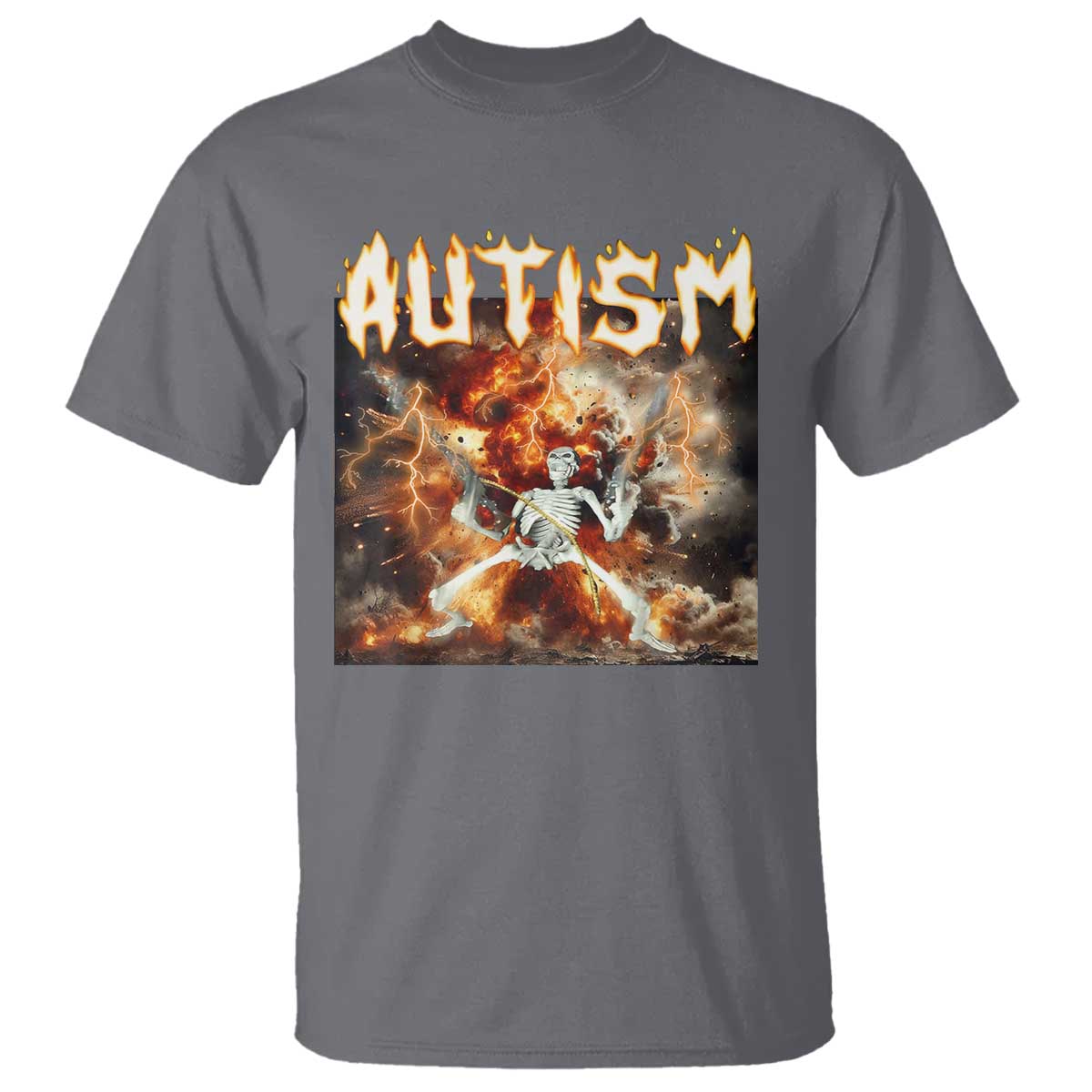 Funny Autism Skeleton Meme T Shirt Oddly Specific Dank Meme TS11 Charcoal Print Your Wear
