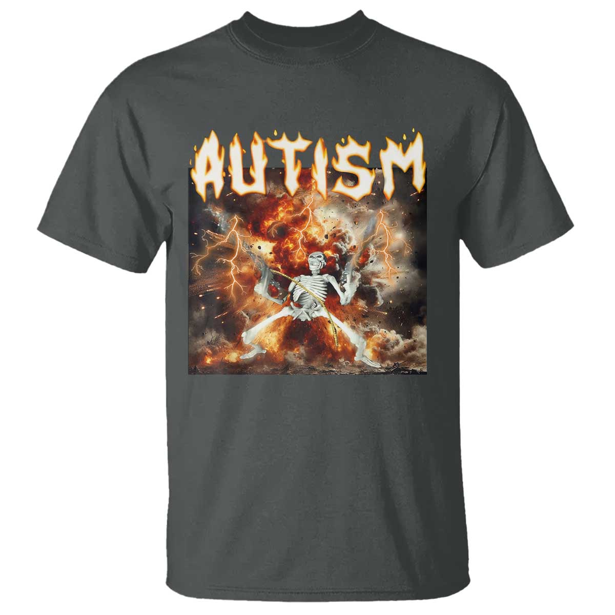Funny Autism Skeleton Meme T Shirt Oddly Specific Dank Meme TS11 Dark Heather Print Your Wear