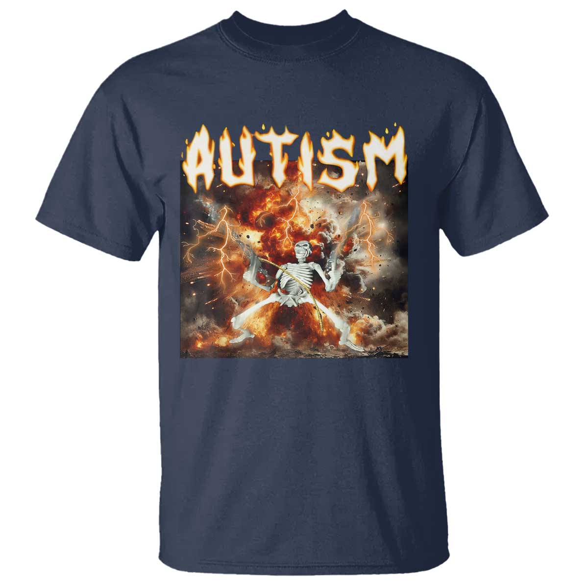 Funny Autism Skeleton Meme T Shirt Oddly Specific Dank Meme TS11 Navy Print Your Wear