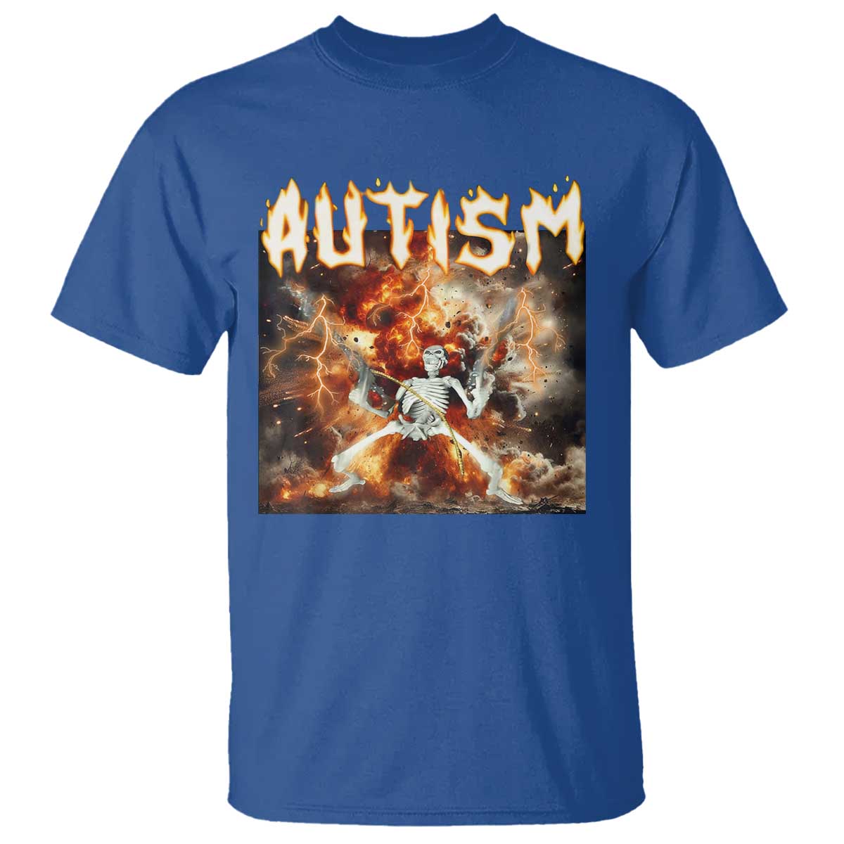 Funny Autism Skeleton Meme T Shirt Oddly Specific Dank Meme TS11 Royal Blue Print Your Wear