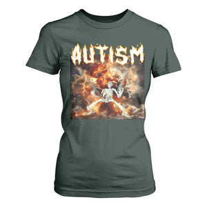 Funny Autism Skeleton Meme T Shirt For Women Oddly Specific Dank Meme TS11 Dark Forest Green Print Your Wear