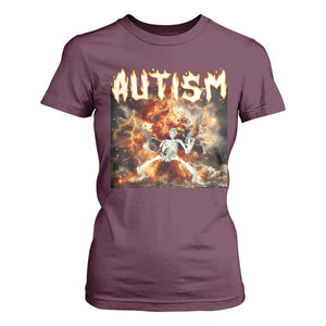 Funny Autism Skeleton Meme T Shirt For Women Oddly Specific Dank Meme TS11 Maroon Print Your Wear