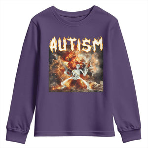Funny Autism Skeleton Meme Youth Sweatshirt Oddly Specific Dank Meme TS11 Purple Print Your Wear