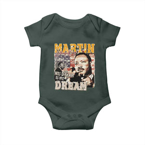 MLK Day His Dream Is My Dream Baby Onesie Martin Luther King Vintage American Flag Black History Month TS11 Print Your Wear