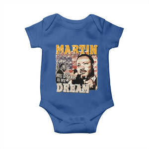 MLK Day His Dream Is My Dream Baby Onesie Martin Luther King Vintage American Flag Black History Month TS11 Royal Blue Print Your Wear