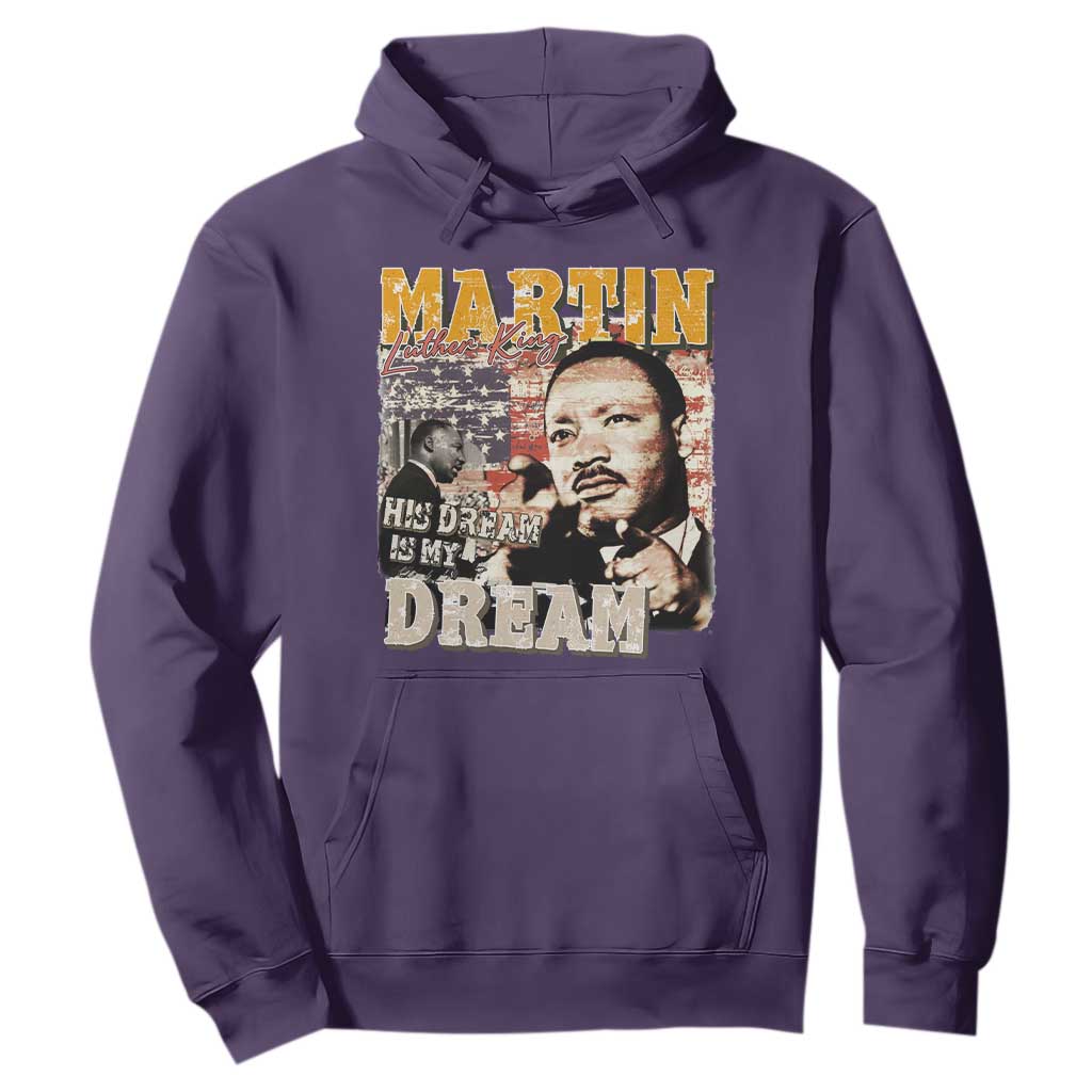 MLK Day His Dream Is My Dream Hoodie Martin Luther King Vintage American Flag Black History Month TS11 Purple Print Your Wear