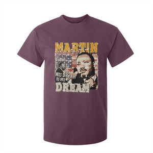 MLK Day His Dream Is My Dream T Shirt For Kid Martin Luther King Vintage American Flag Black History Month TS11 Maroon Print Your Wear