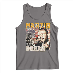 MLK Day His Dream Is My Dream Tank Top Martin Luther King Vintage American Flag Black History Month TS11 Deep Heather Print Your Wear