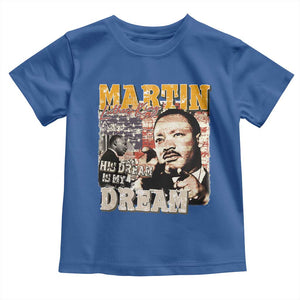 MLK Day His Dream Is My Dream Toddler T Shirt Martin Luther King Vintage American Flag Black History Month TS11 Royal Blue Print Your Wear