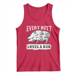 Funny BBQ Grilling Every Butt Loves A Rub Tank Top Barbecue Grill Father's Day TS11 Red Print Your Wear