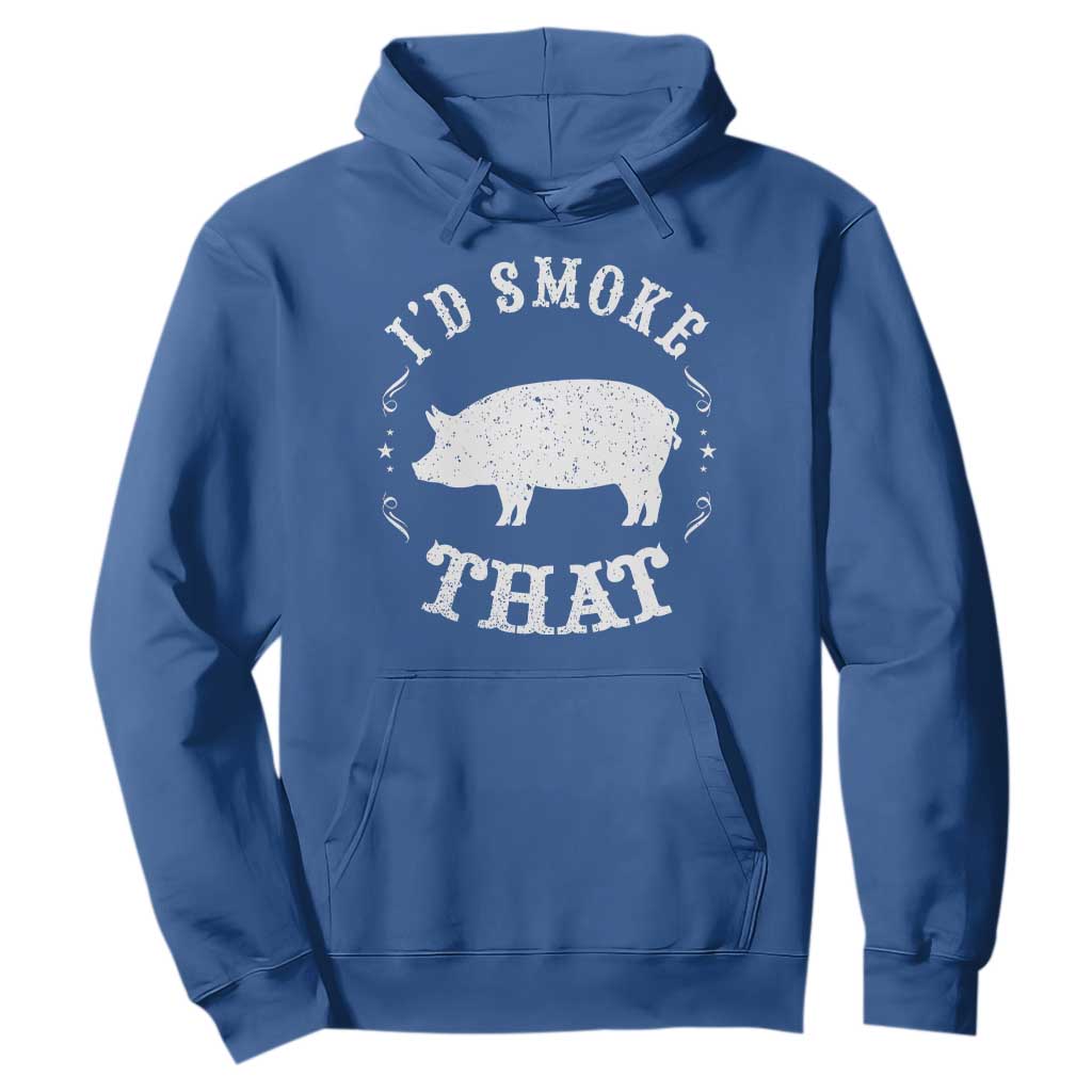 Funny BBQ Grilling I'd Smoke That Hoodie Barbecue Grill Father's Day TS11 Royal Blue Print Your Wear