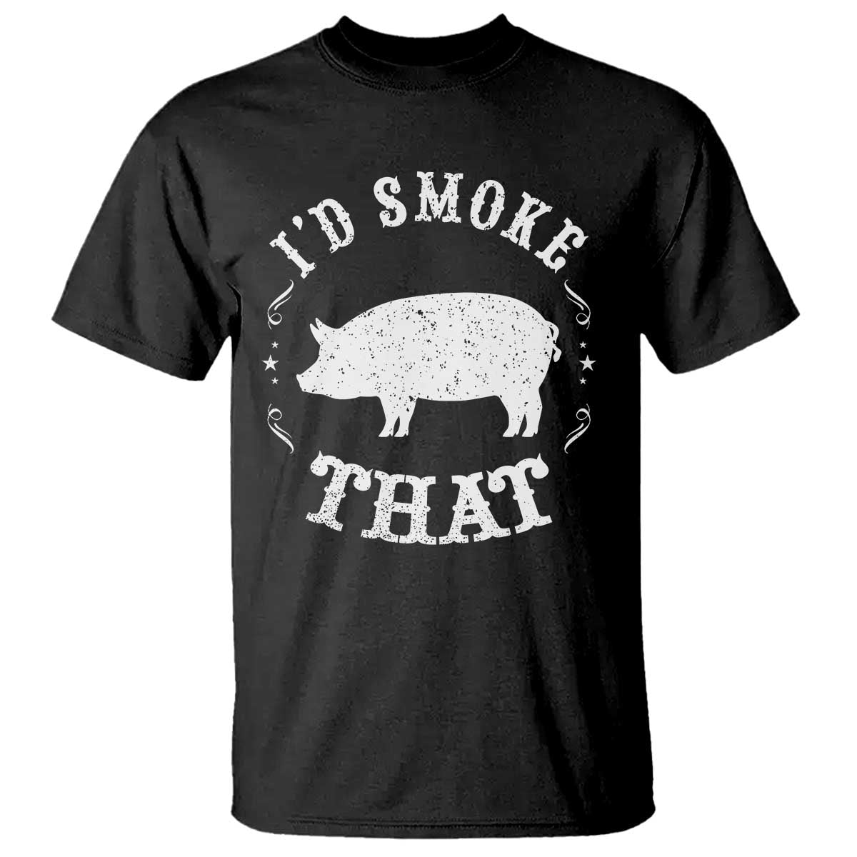 Funny BBQ Grilling I'd Smoke That T Shirt Barbecue Grill Father's Day TS11 Black Print Your Wear