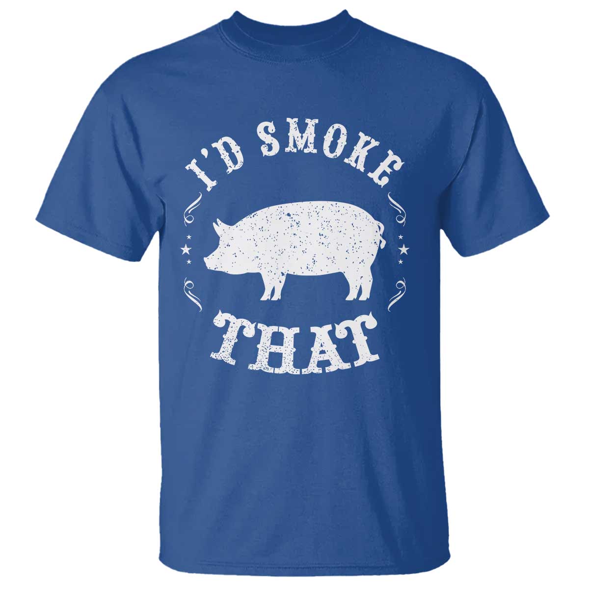 Funny BBQ Grilling I'd Smoke That T Shirt Barbecue Grill Father's Day TS11 Royal Blue Print Your Wear