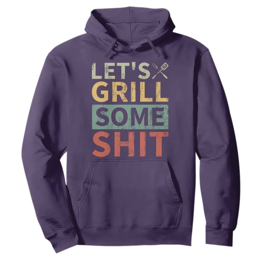 Funny BBQ Grilling Let's Grill Some Shit Hoodie Retro Vintage Barbecue Father's Day TS11 Purple Print Your Wear