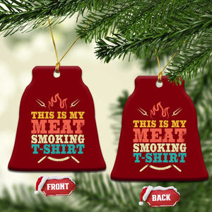 Funny Grilling BBQ Ceramic Ornament This Is My Meat Smoking Shirt Retro Fork Father's Day TS11 Print Your Wear
