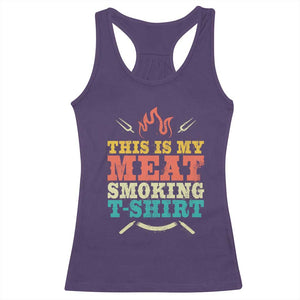 Funny Grilling BBQ Racerback Tank Top This Is My Meat Smoking Shirt Retro Fork Father's Day TS11 Purple Print Your Wear