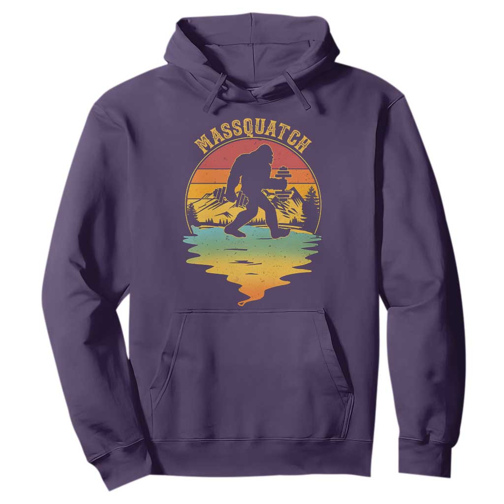 Funny Bigfoot Massquatch Hoodie Retro Workout Gym Weightlifter Sasquatch TS11 Purple Print Your Wear