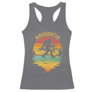 Funny Bigfoot Massquatch Racerback Tank Top Retro Workout Gym Weightlifter Sasquatch TS11 Charcoal Print Your Wear