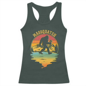Funny Bigfoot Massquatch Racerback Tank Top Retro Workout Gym Weightlifter Sasquatch TS11 Dark Forest Green Print Your Wear