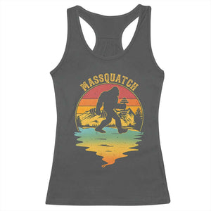 Funny Bigfoot Massquatch Racerback Tank Top Retro Workout Gym Weightlifter Sasquatch TS11 Dark Heather Print Your Wear