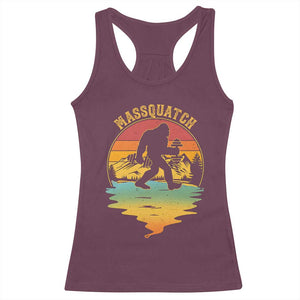 Funny Bigfoot Massquatch Racerback Tank Top Retro Workout Gym Weightlifter Sasquatch TS11 Maroon Print Your Wear