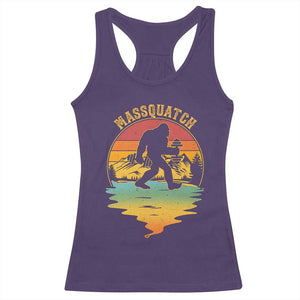 Funny Bigfoot Massquatch Racerback Tank Top Retro Workout Gym Weightlifter Sasquatch TS11 Purple Print Your Wear