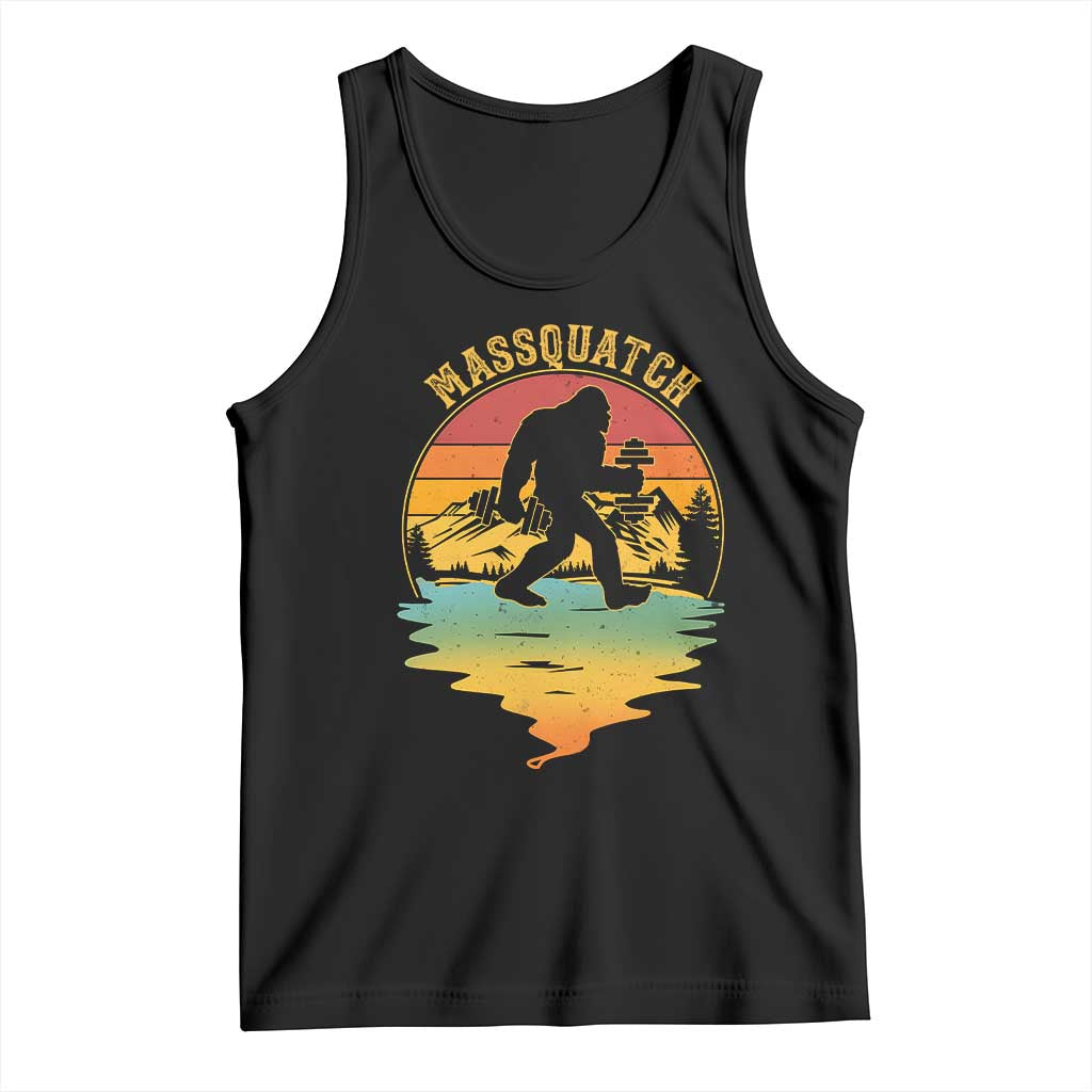Funny Bigfoot Massquatch Tank Top Retro Workout Gym Weightlifter Sasquatch TS11 Black Print Your Wear