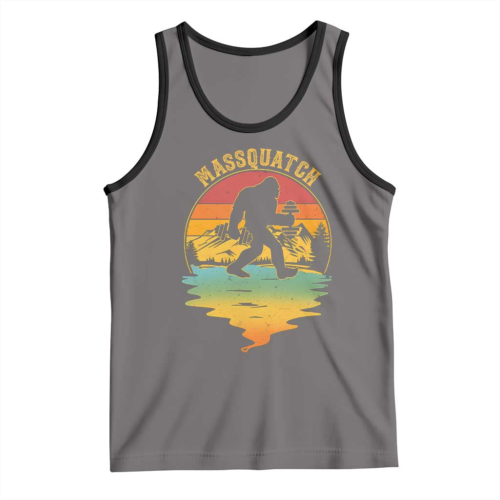 Funny Bigfoot Massquatch Tank Top Retro Workout Gym Weightlifter Sasquatch TS11 Deep Heather Black Print Your Wear