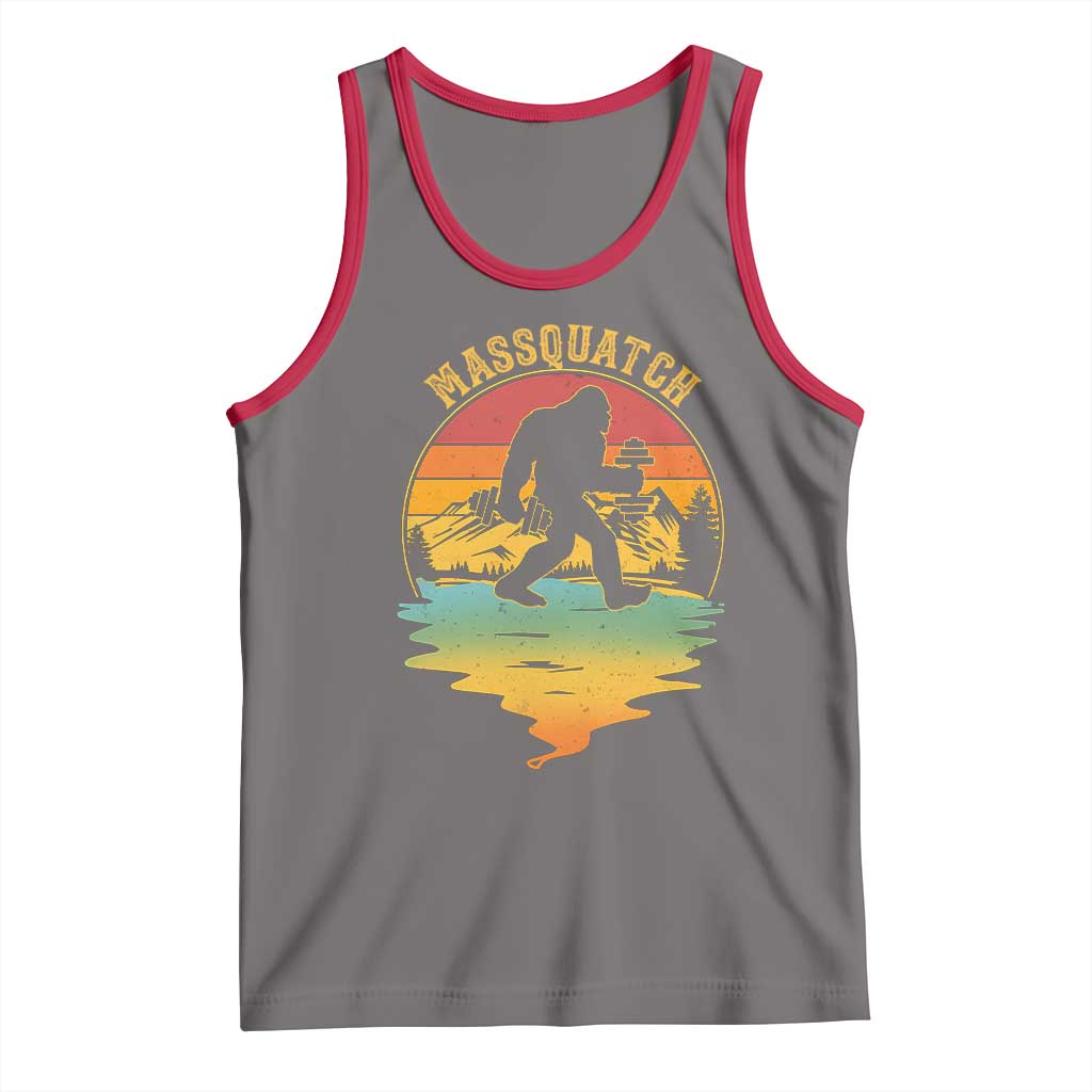 Funny Bigfoot Massquatch Tank Top Retro Workout Gym Weightlifter Sasquatch TS11 Deep Heather Red Print Your Wear