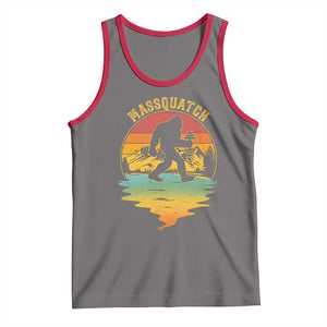 Funny Bigfoot Massquatch Tank Top Retro Workout Gym Weightlifter Sasquatch TS11 Deep Heather Red Print Your Wear