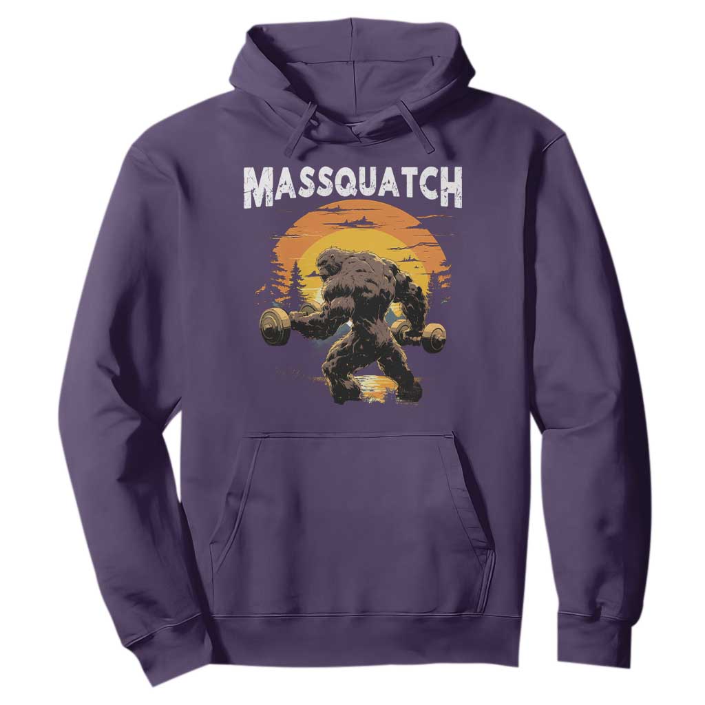 Funny Bigfoot Massquatch Hoodie Workout Gym Weightlifter Sasquatch TS11 Purple Print Your Wear