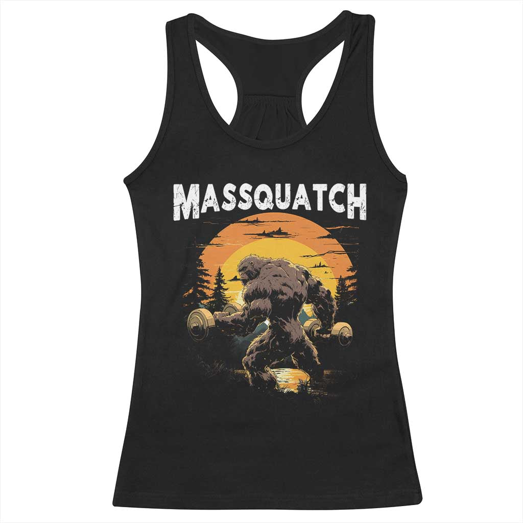Funny Bigfoot Massquatch Racerback Tank Top Workout Gym Weightlifter Sasquatch TS11 Black Print Your Wear