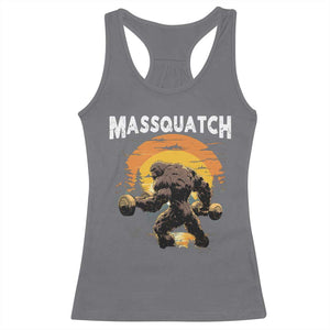 Funny Bigfoot Massquatch Racerback Tank Top Workout Gym Weightlifter Sasquatch TS11 Charcoal Print Your Wear