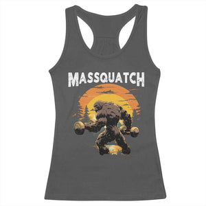 Funny Bigfoot Massquatch Racerback Tank Top Workout Gym Weightlifter Sasquatch TS11 Dark Heather Print Your Wear