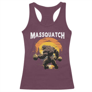 Funny Bigfoot Massquatch Racerback Tank Top Workout Gym Weightlifter Sasquatch TS11 Maroon Print Your Wear