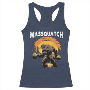 Funny Bigfoot Massquatch Racerback Tank Top Workout Gym Weightlifter Sasquatch TS11 Navy Print Your Wear